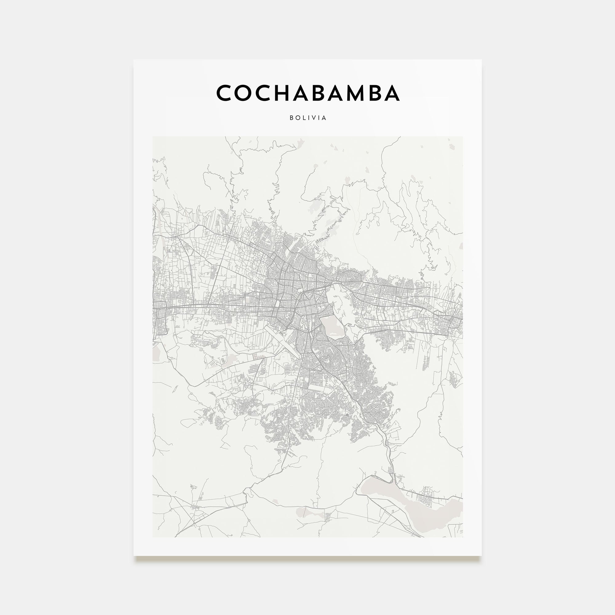Cochabamba Map Portrait Poster