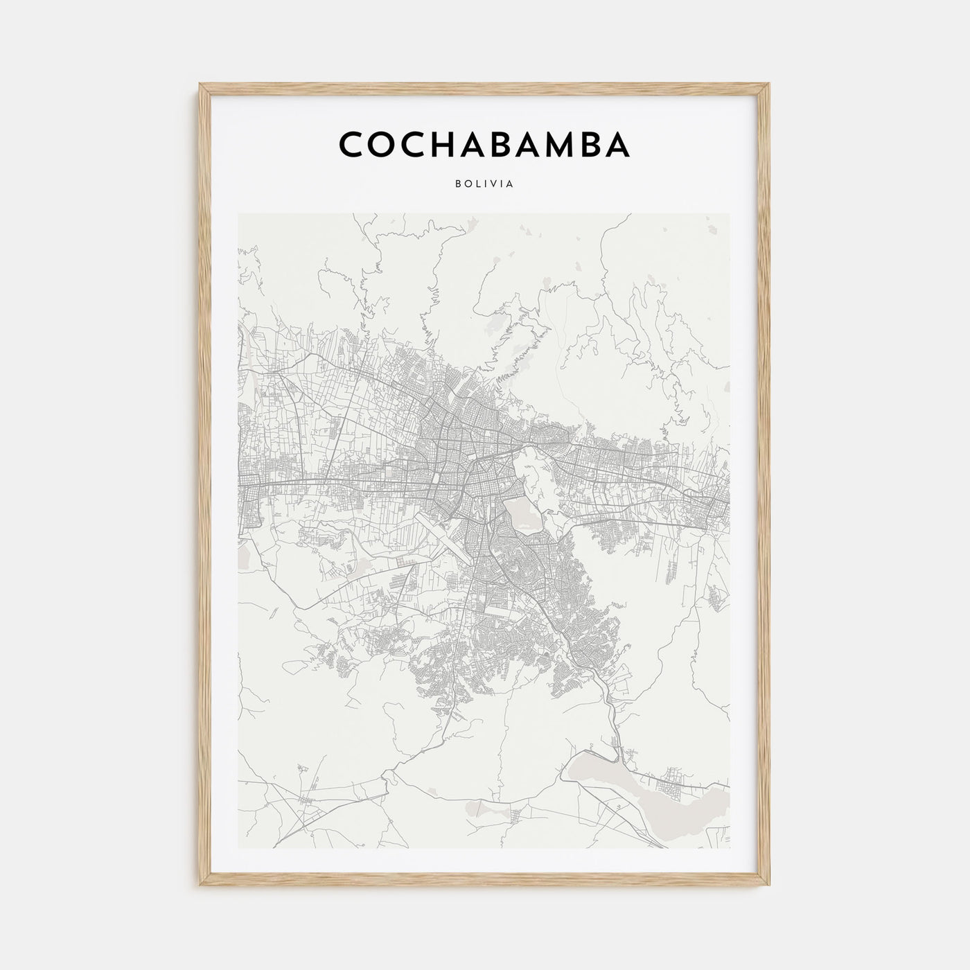 Cochabamba Map Portrait Poster