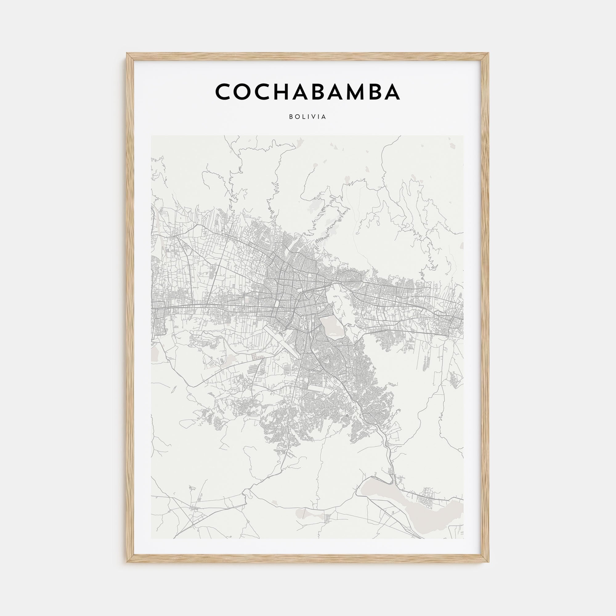 Cochabamba Map Portrait Poster