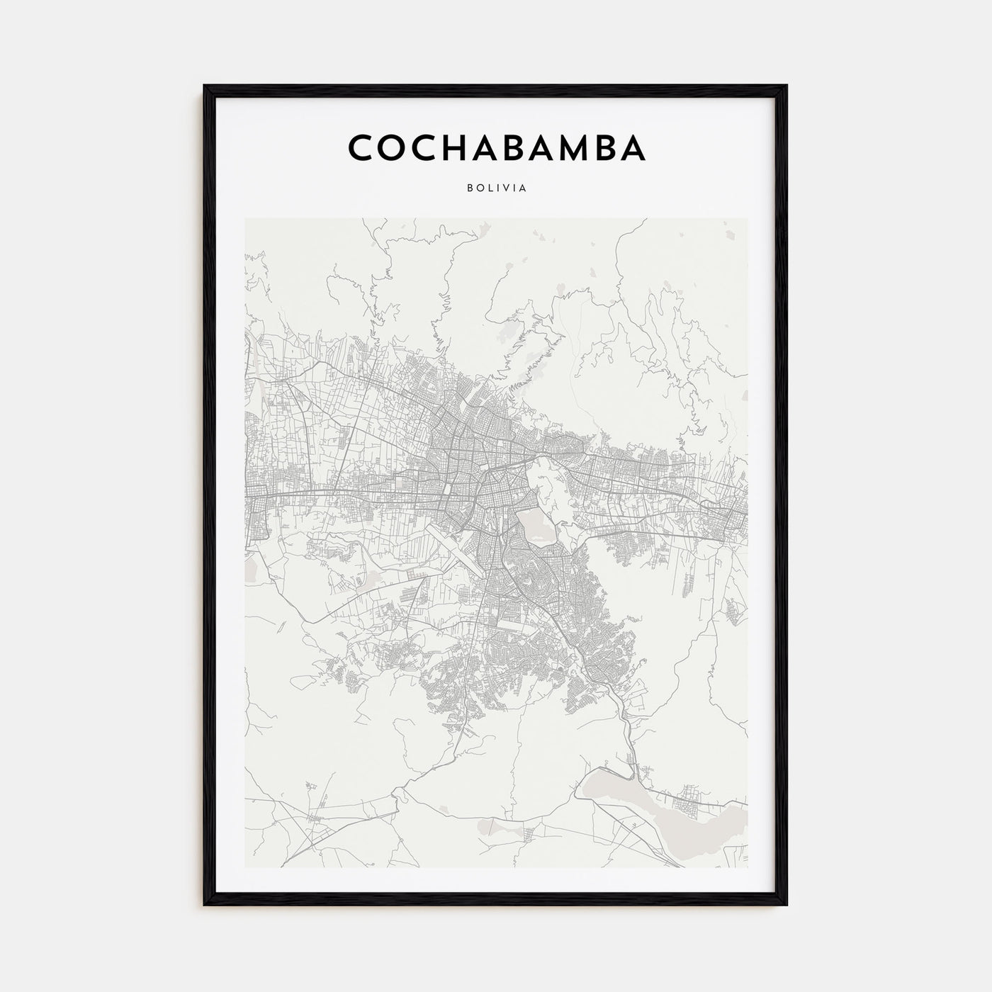 Cochabamba Map Portrait Poster