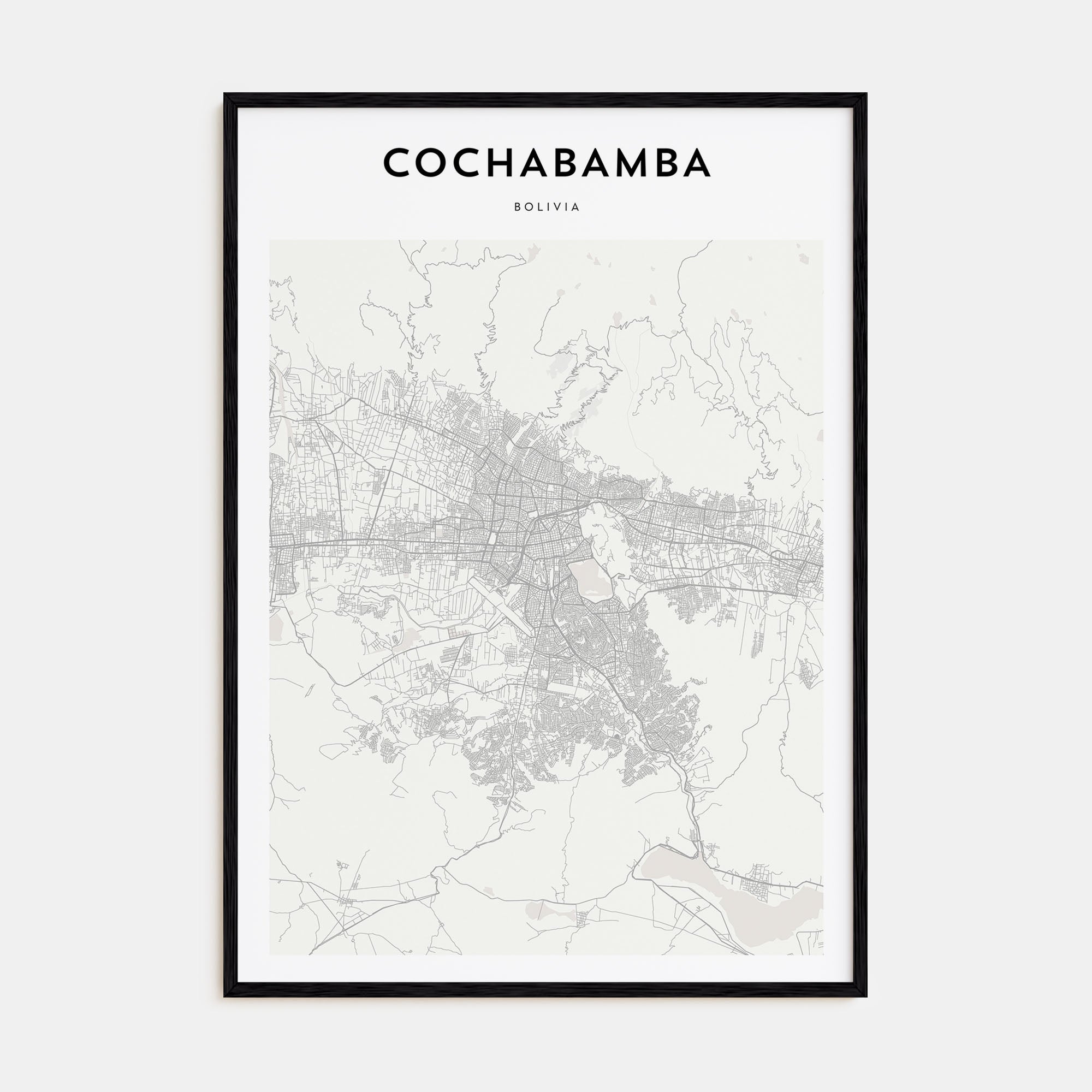 Cochabamba Map Portrait Poster
