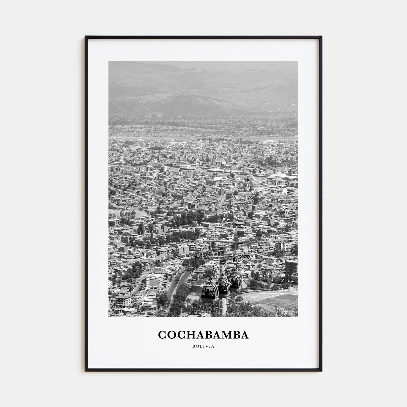 Cochabamba Portrait B&W Poster