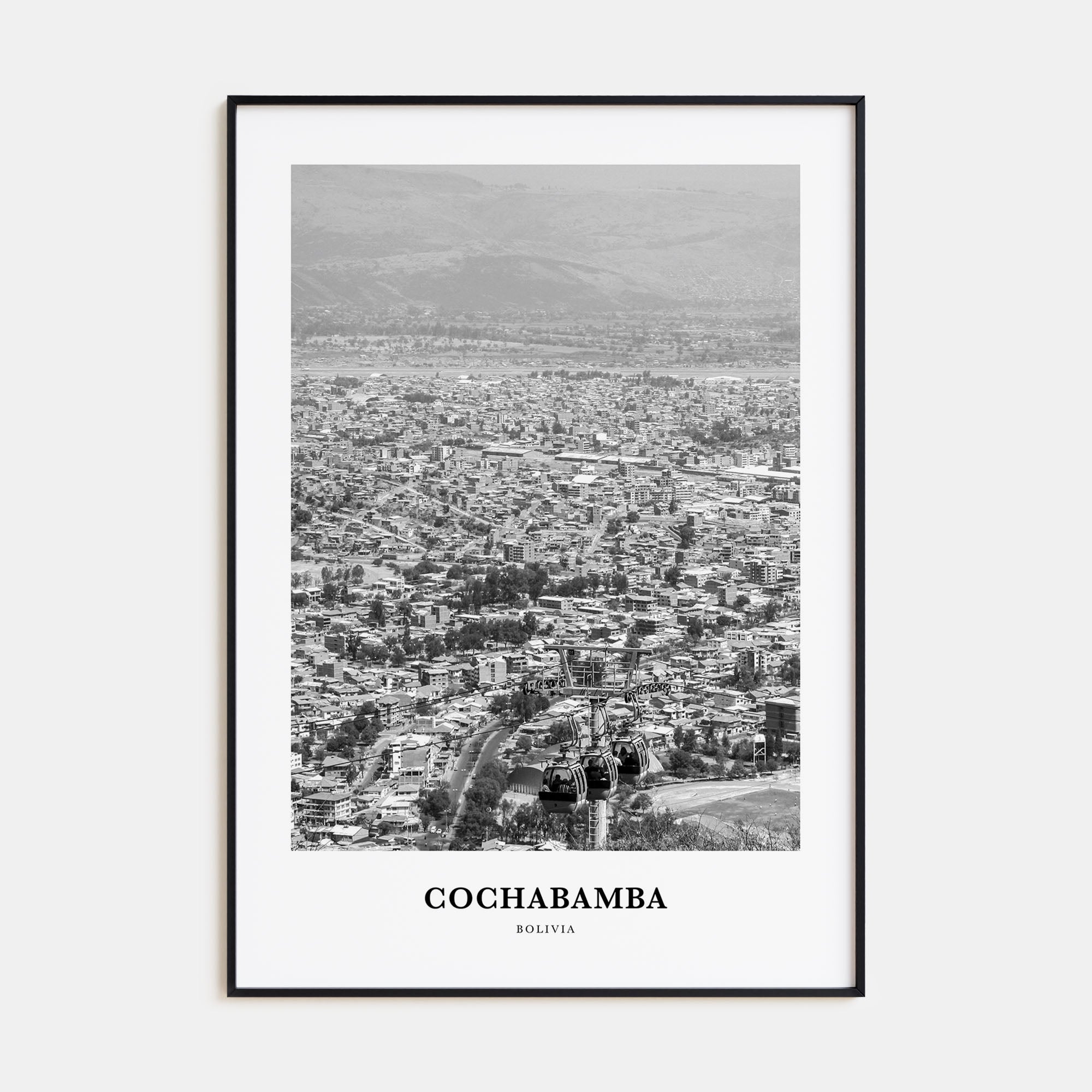 Cochabamba Portrait B&W Poster