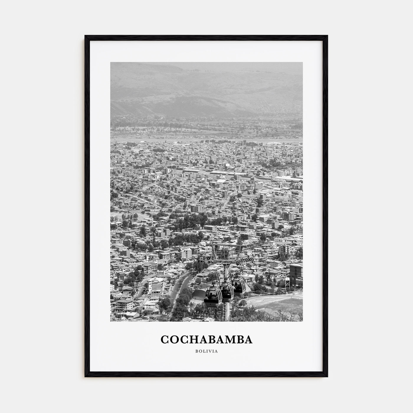 Cochabamba Portrait B&W Poster