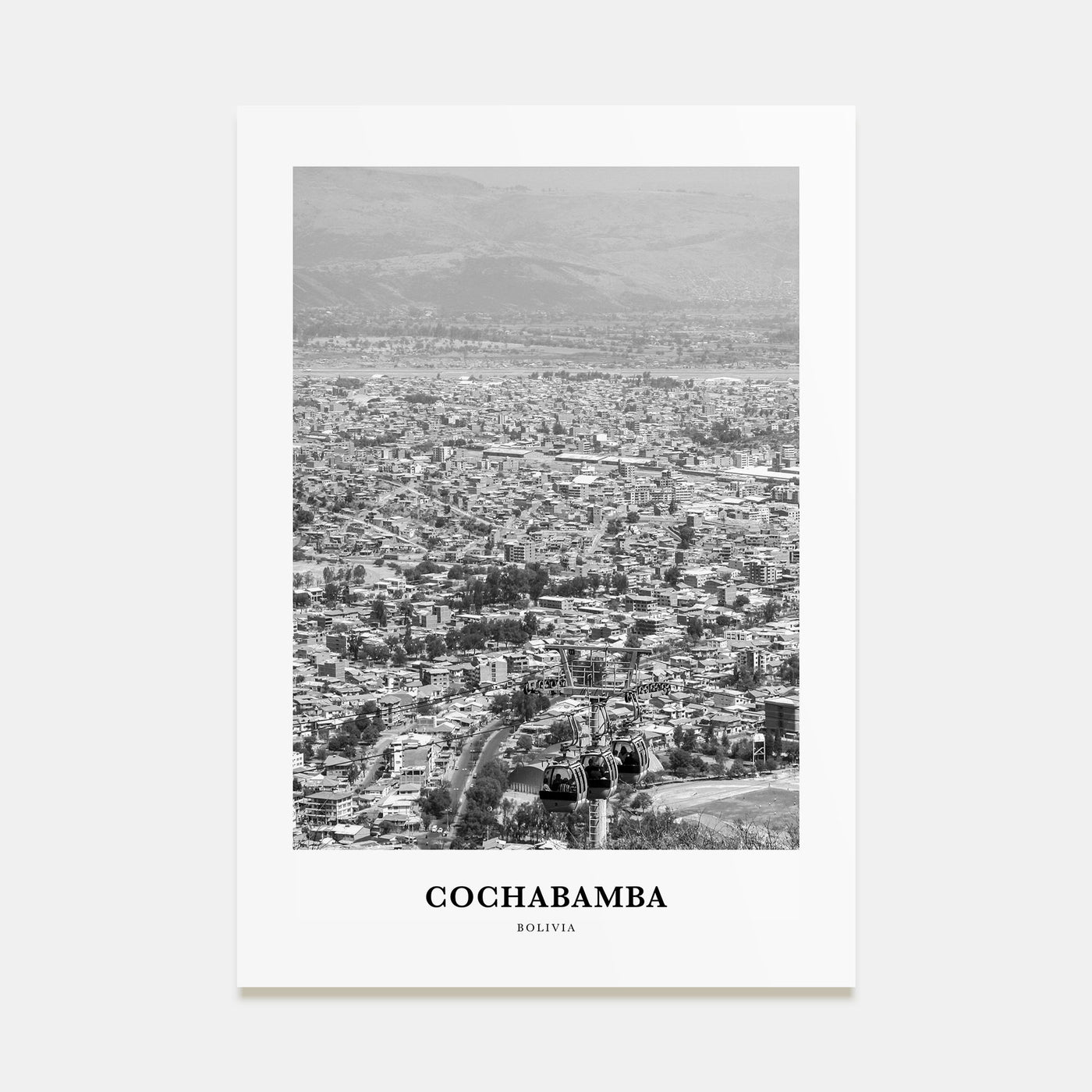 Cochabamba Portrait B&W Poster