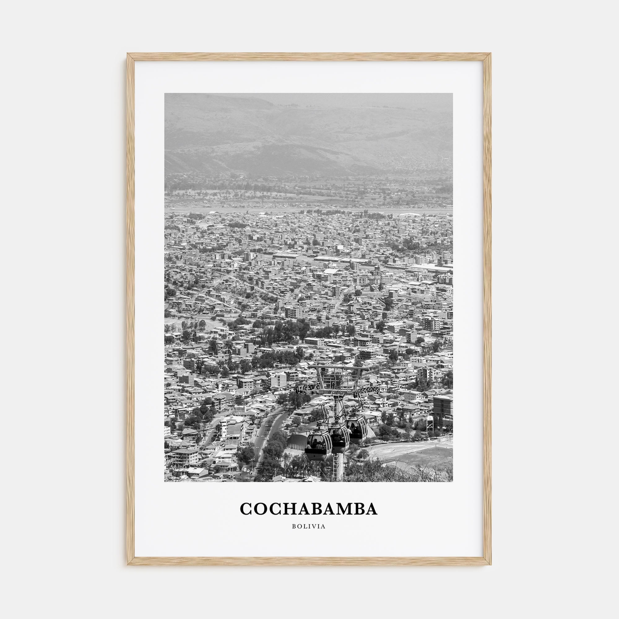 Cochabamba Portrait B&W Poster