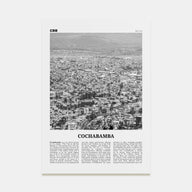 Cochabamba Travel B&W Poster