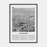 Cochabamba Travel B&W Poster