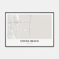 Cocoa Beach Map Landscape Poster