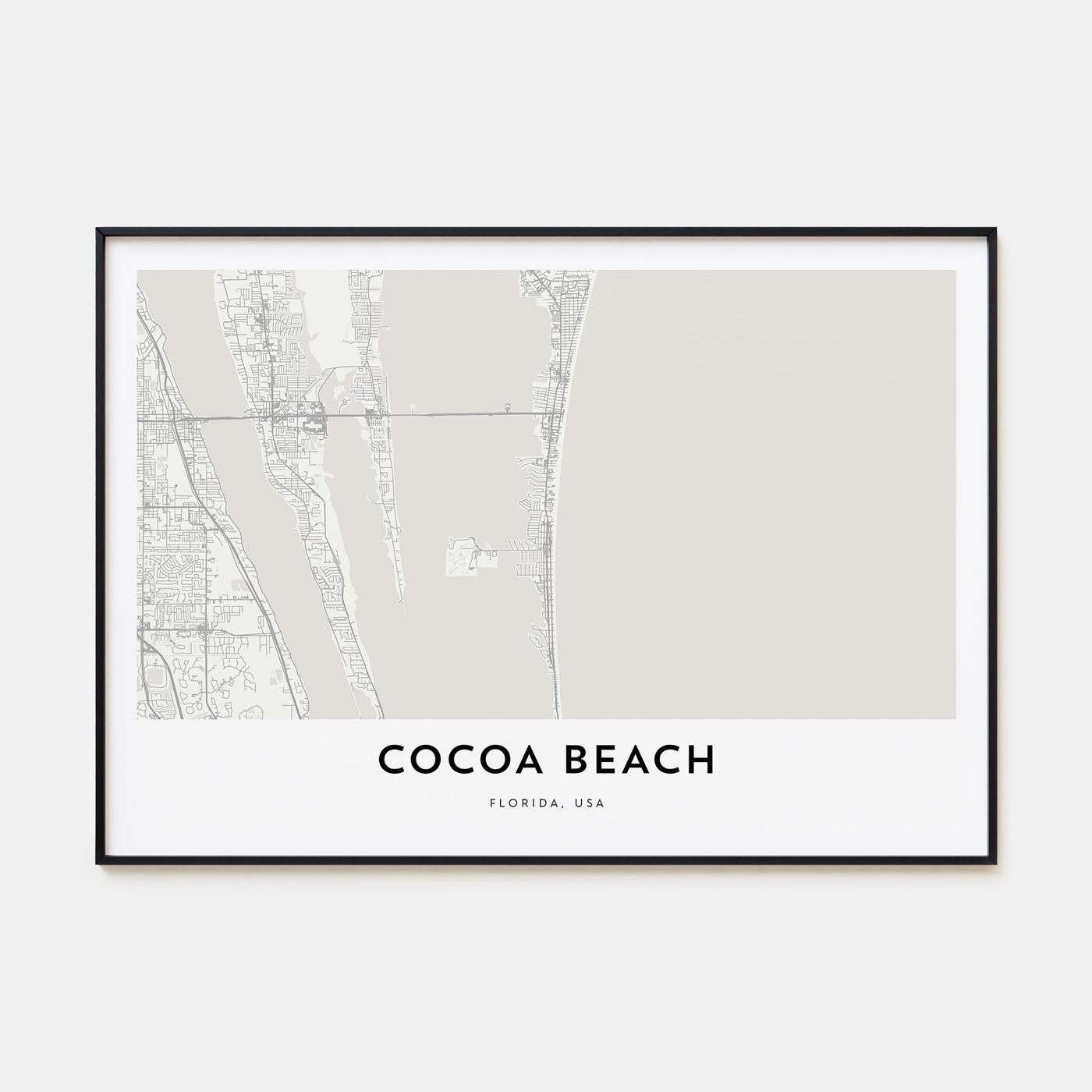 Cocoa Beach Map Landscape Poster