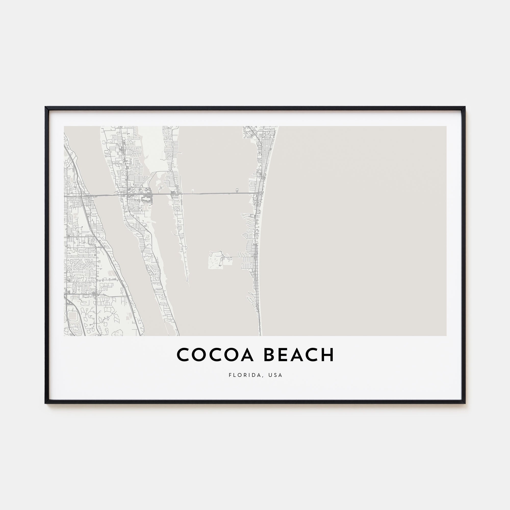 Cocoa Beach Map Landscape Poster