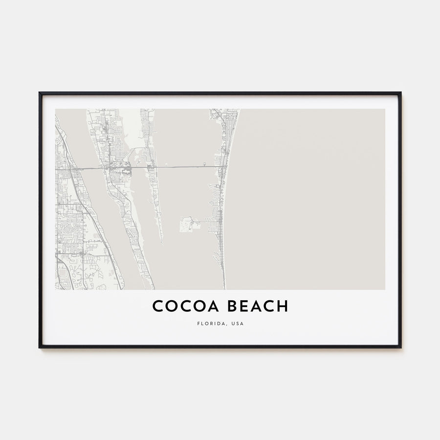 Cocoa Beach Map Landscape Poster