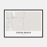Cocoa Beach Map Landscape Poster