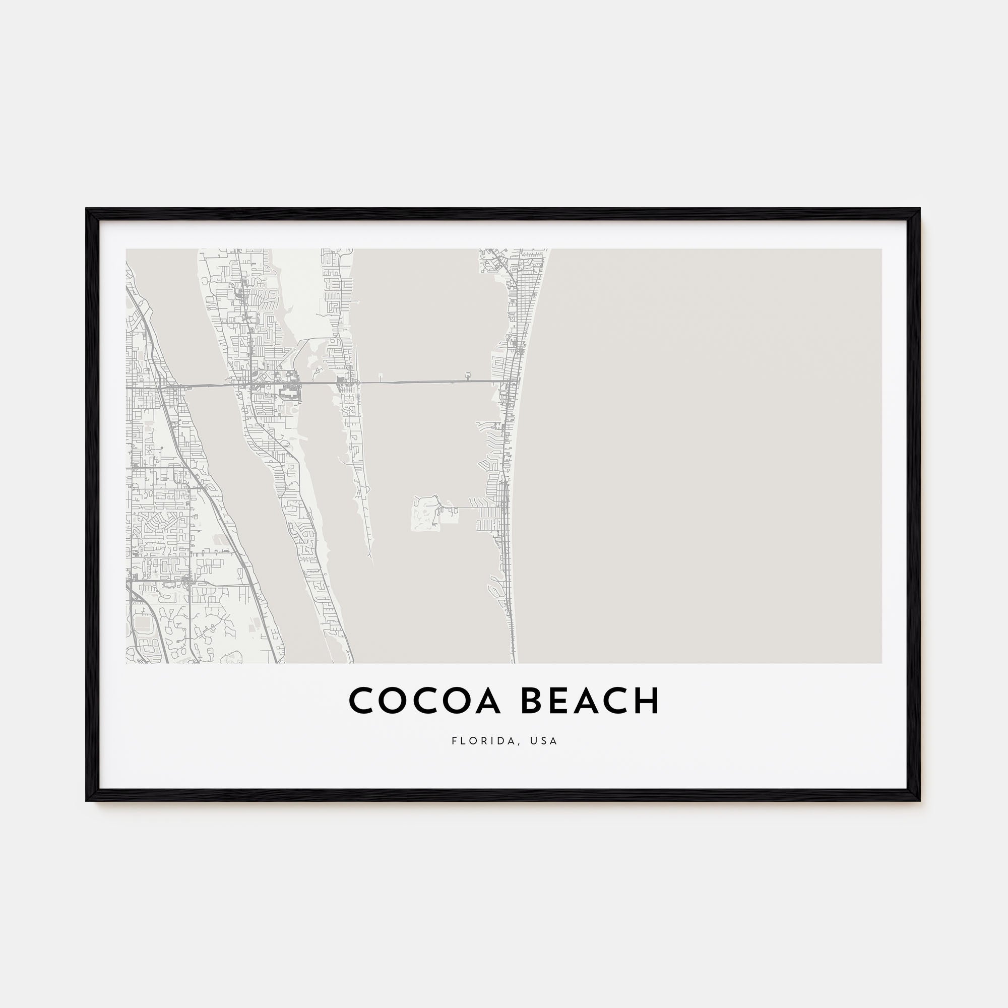 Cocoa Beach Map Landscape Poster