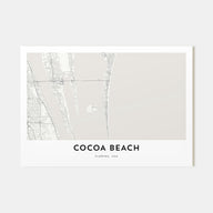 Cocoa Beach Map Landscape Poster