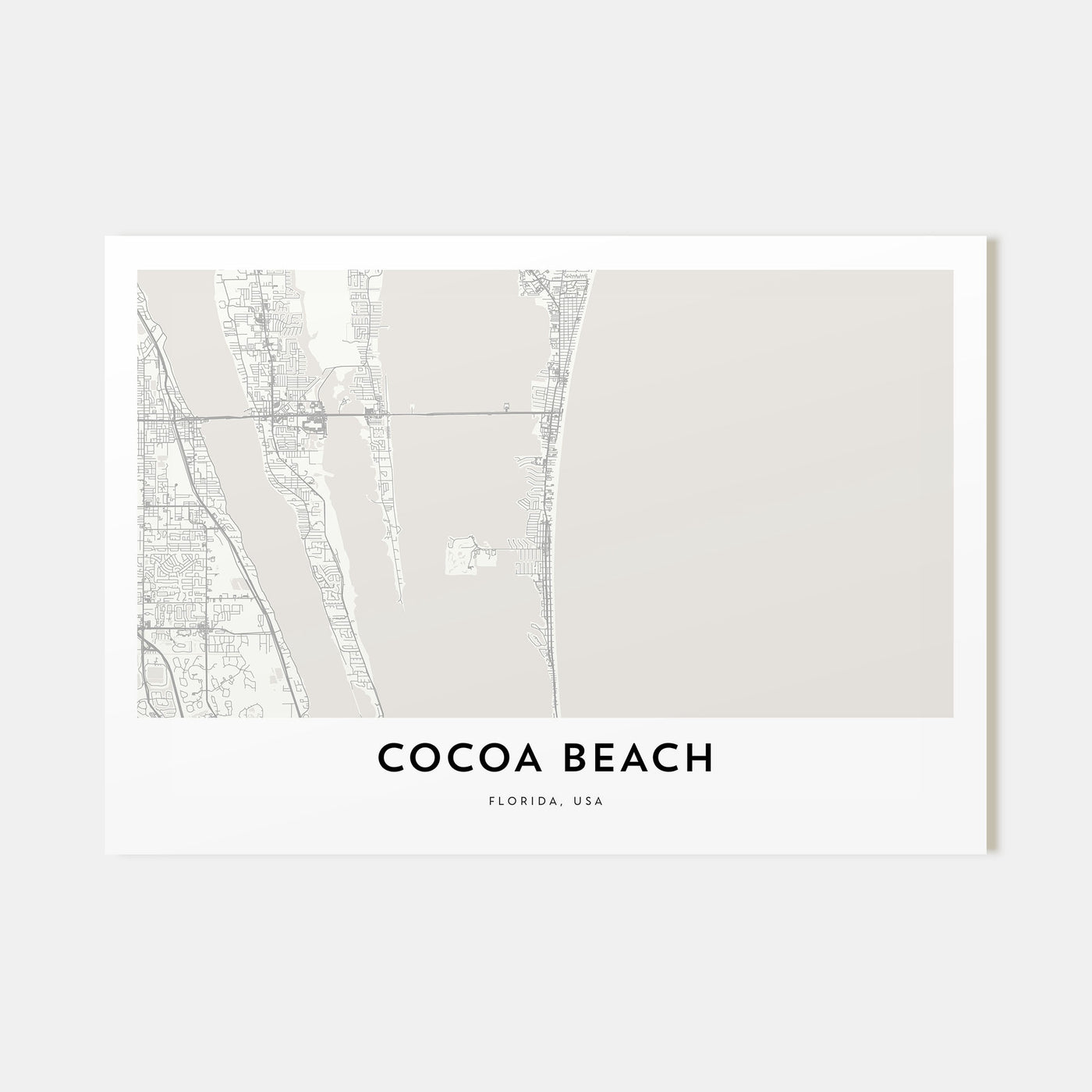 Cocoa Beach Map Landscape Poster