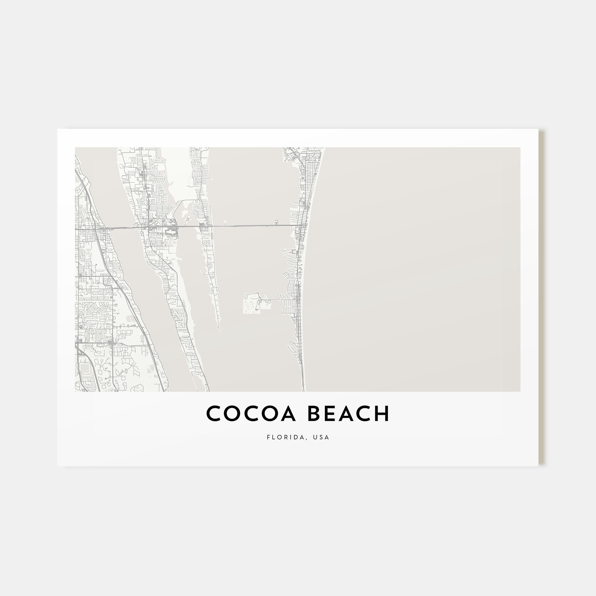 Cocoa Beach Map Landscape Poster