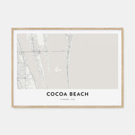 Cocoa Beach Map Landscape Poster