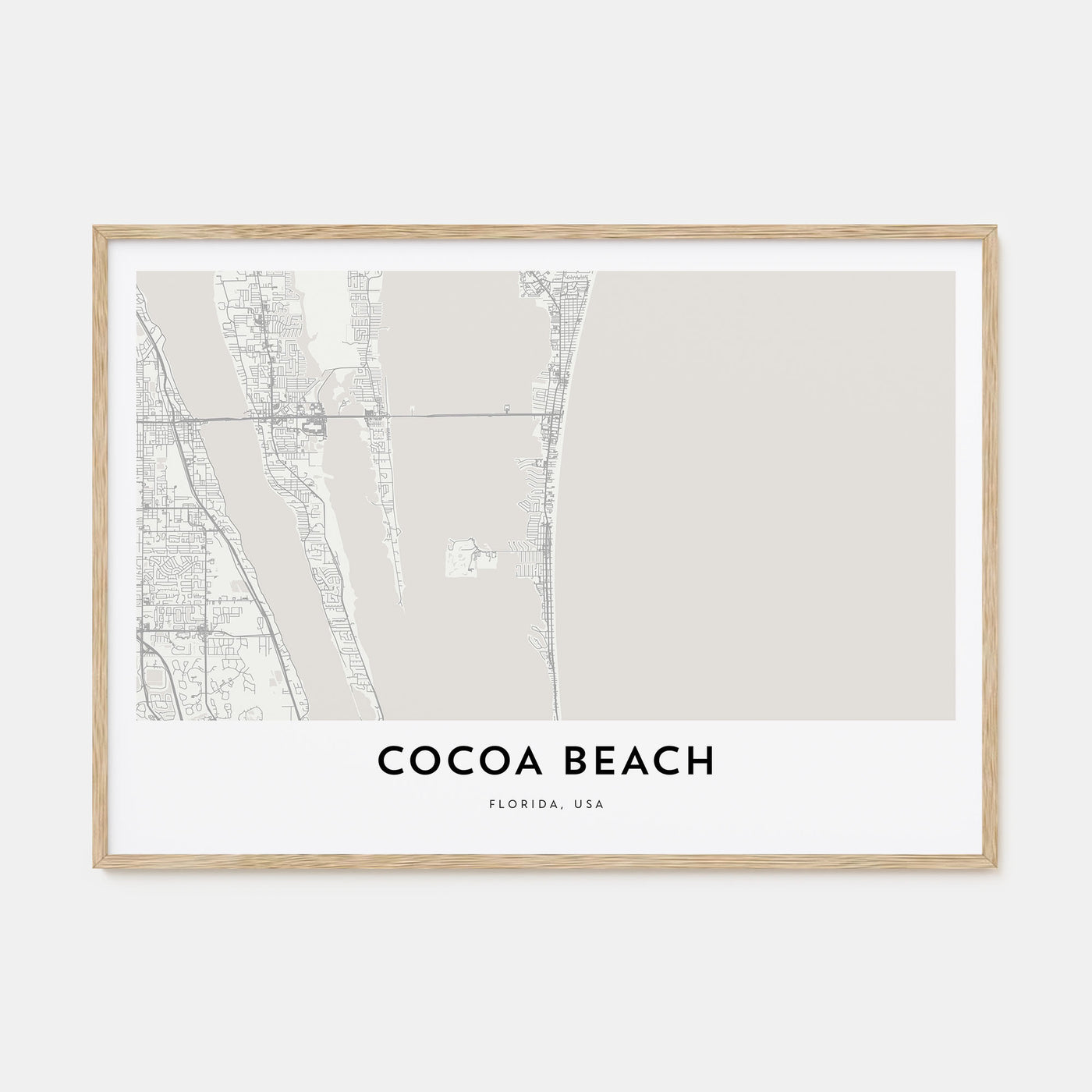 Cocoa Beach Map Landscape Poster