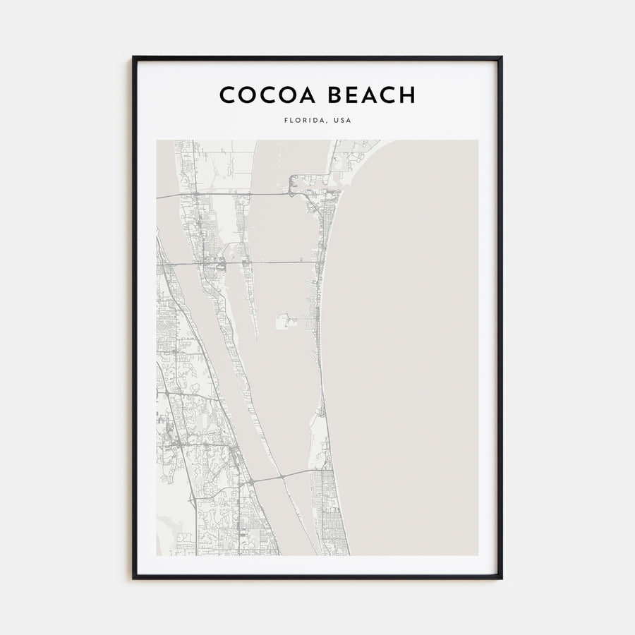 Cocoa Beach Map Portrait Poster
