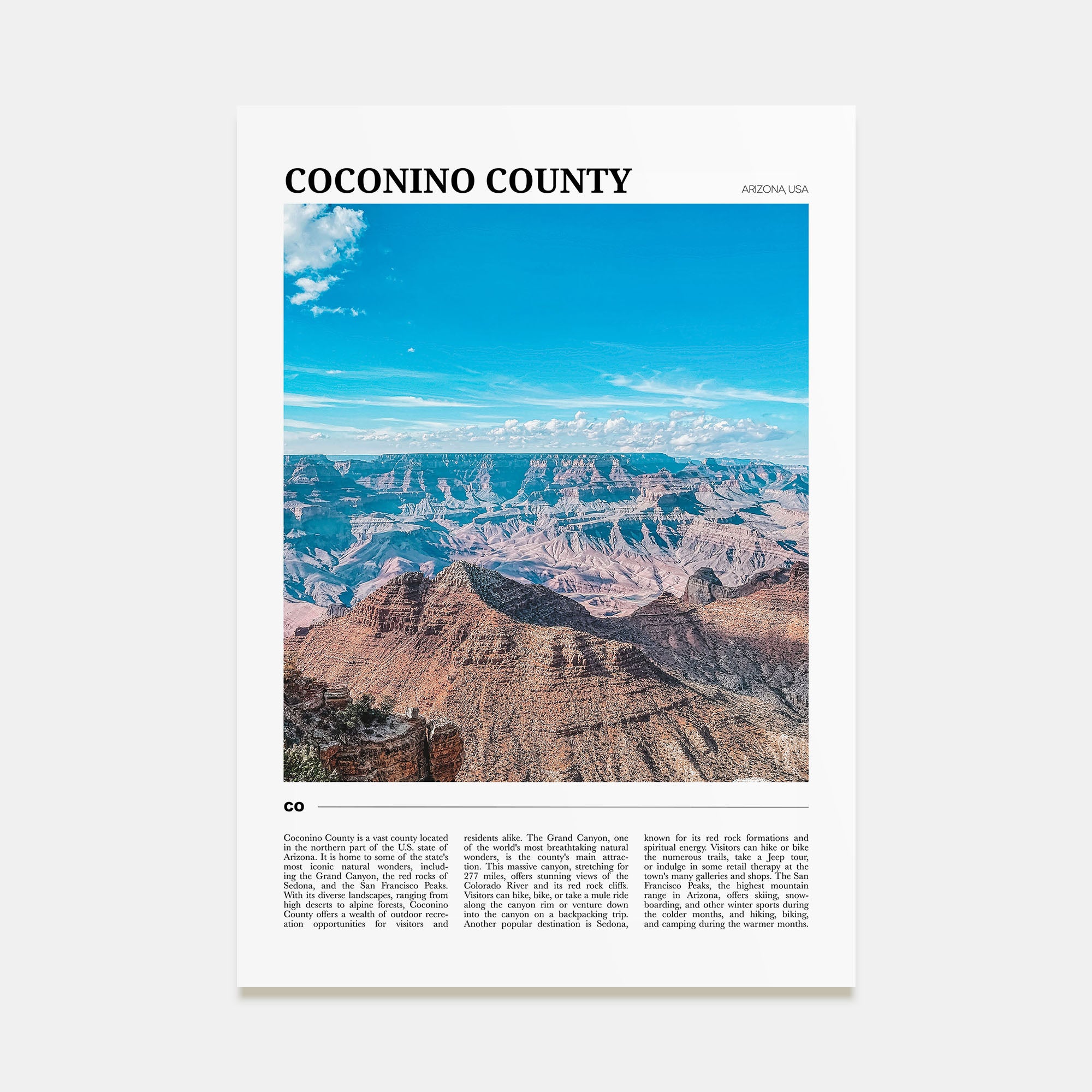 Coconino County Travel Color Poster