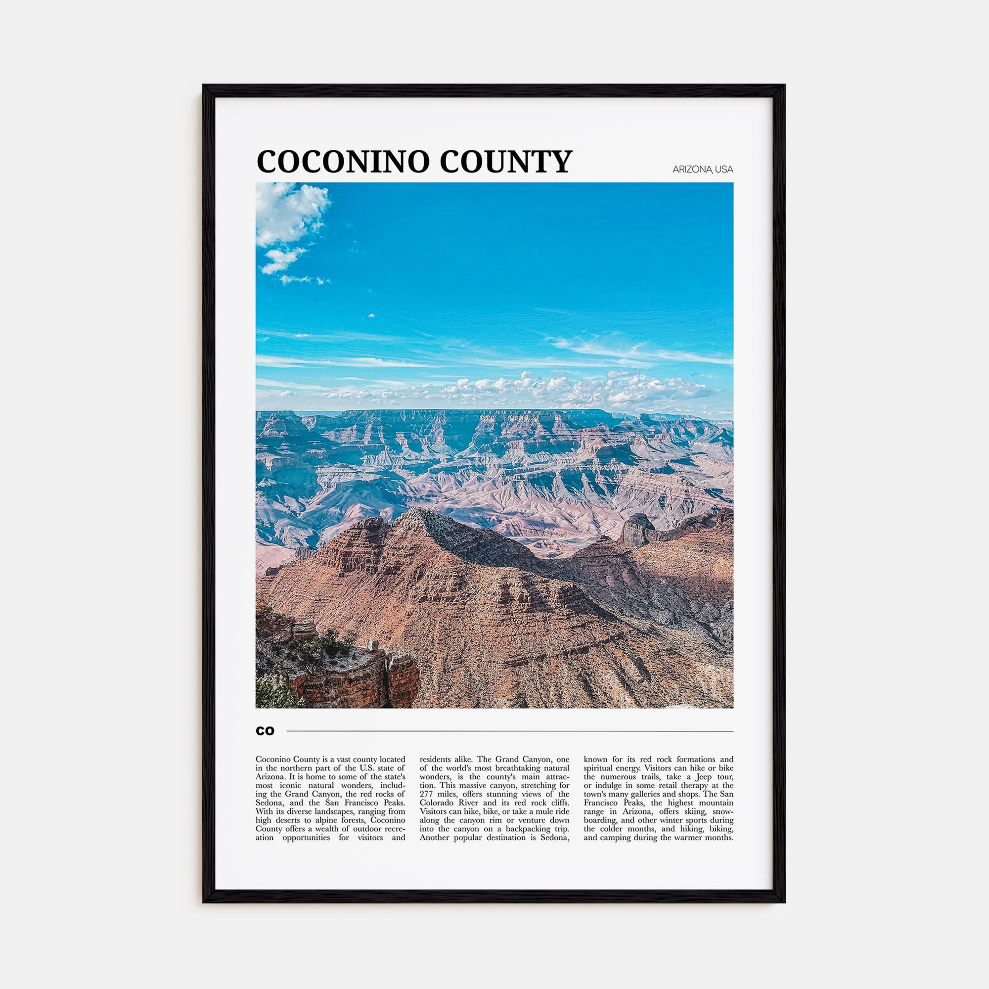 Coconino County Travel Color Poster