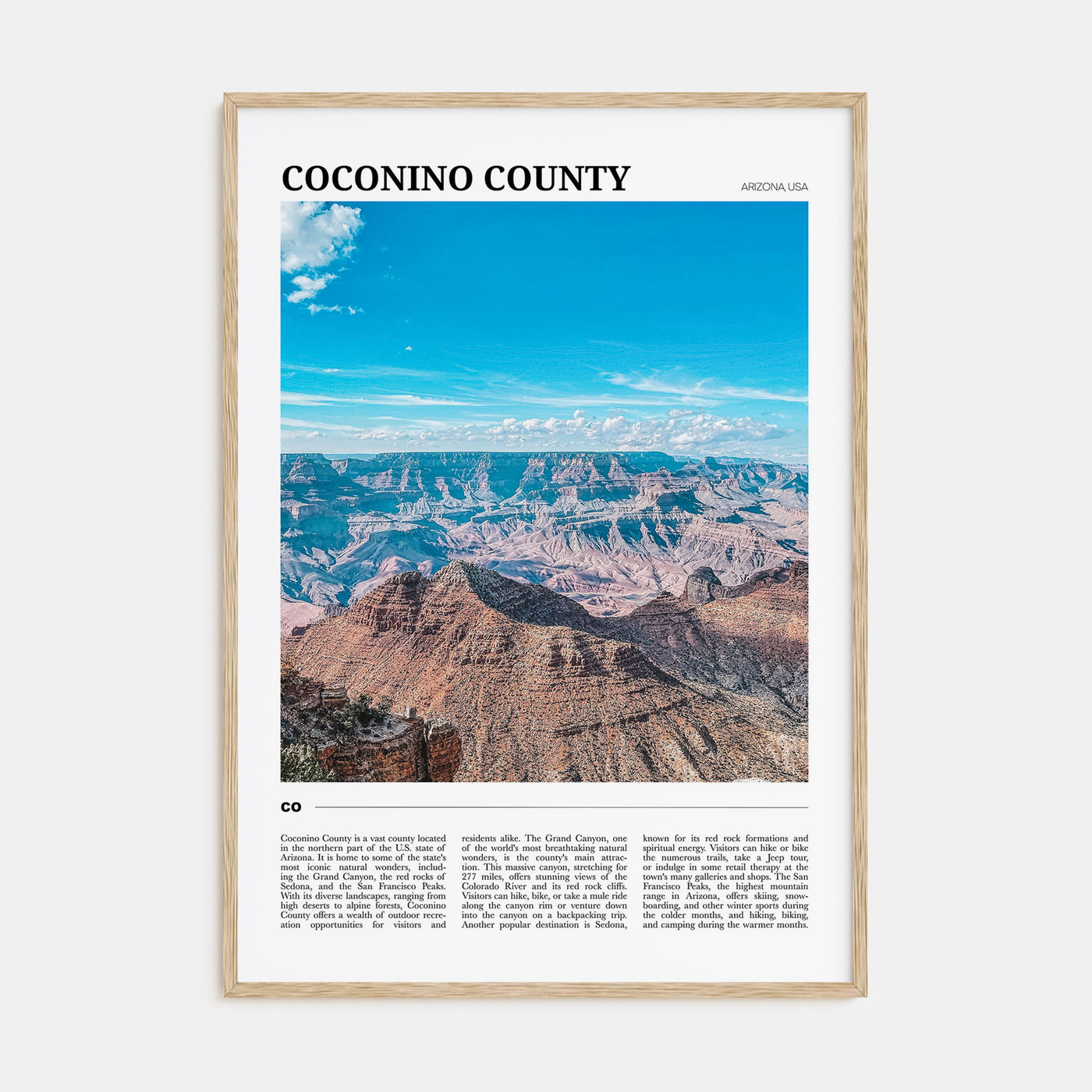 Coconino County Travel Color Poster
