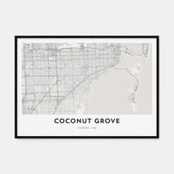 Coconut Grove Map Landscape Poster