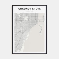 Coconut Grove Map Portrait Poster