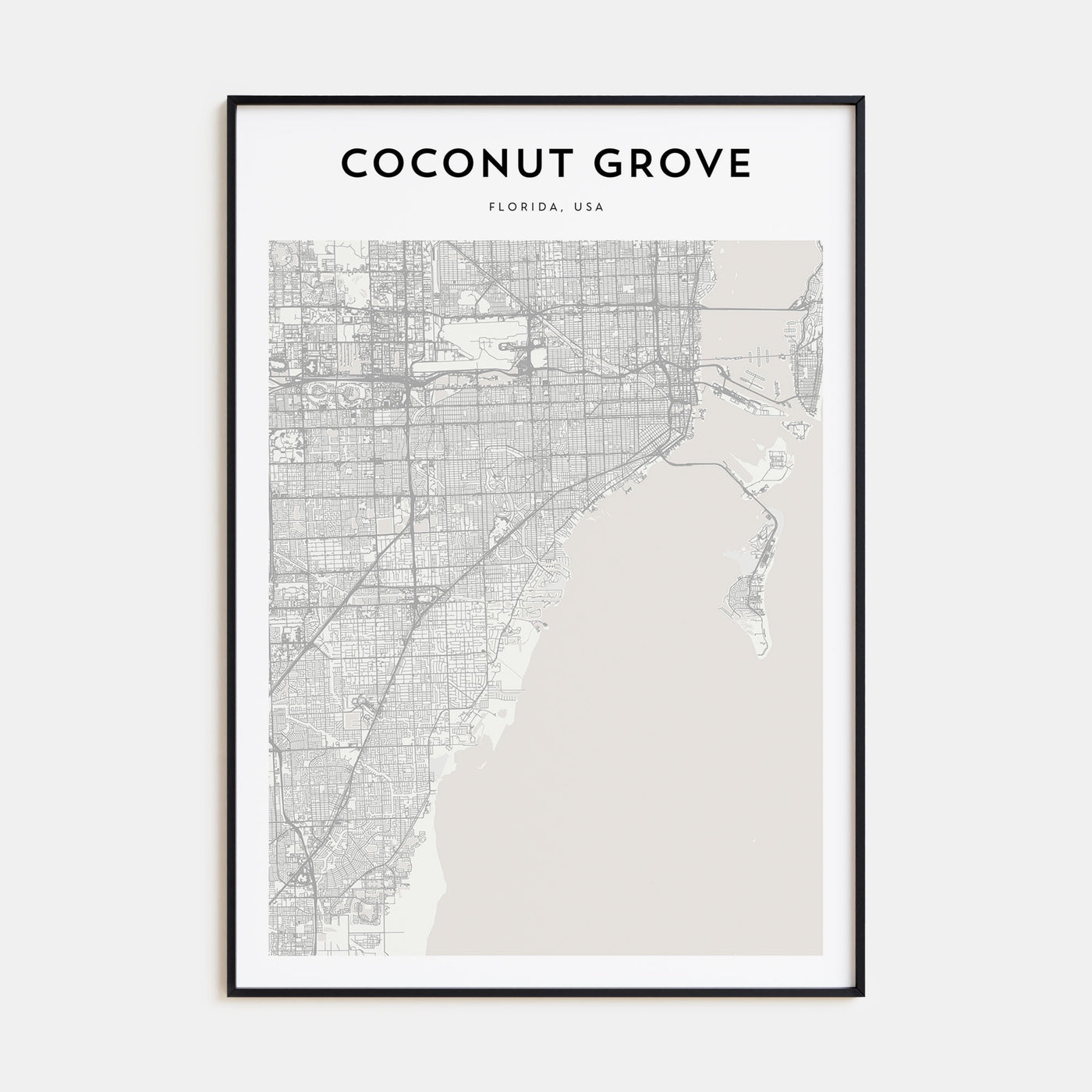 Coconut Grove Map Portrait Poster