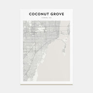 Coconut Grove Map Portrait Poster