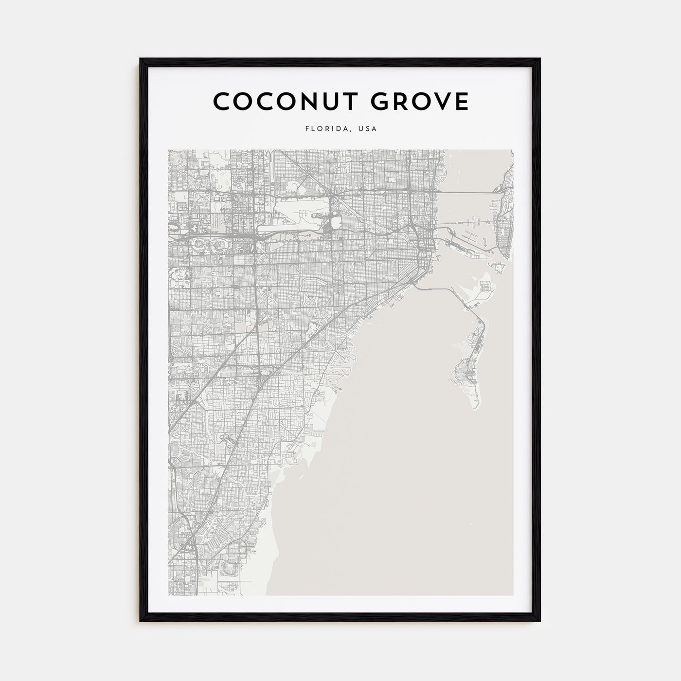 Coconut Grove Map Portrait Poster