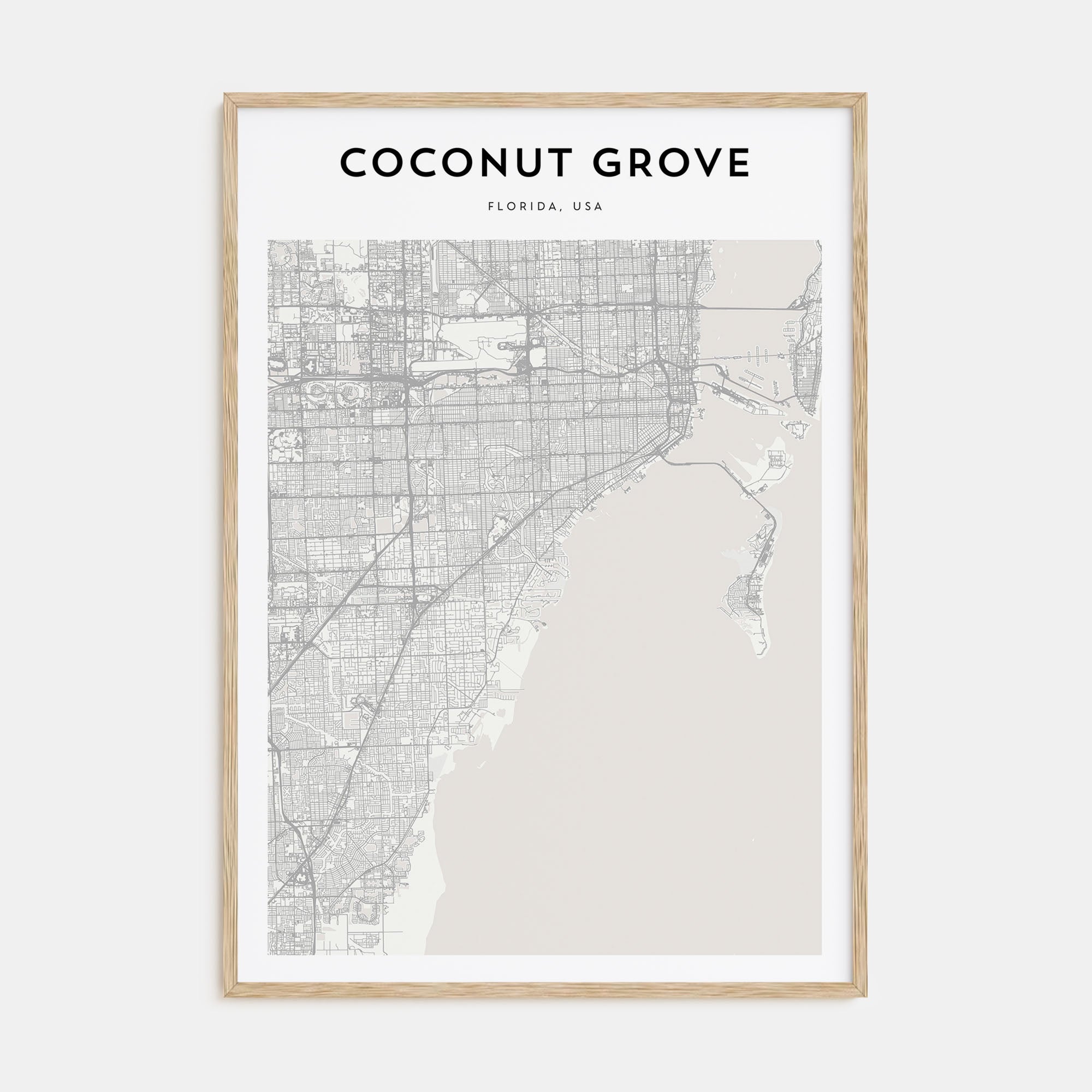 Coconut Grove Map Portrait Poster