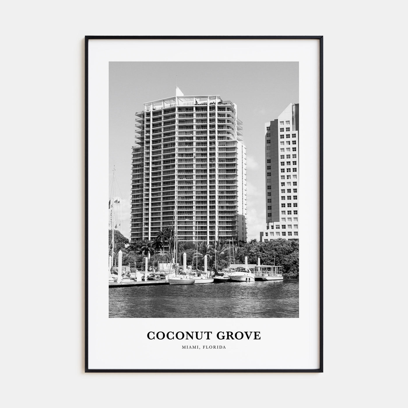 Coconut Grove Portrait B&W Poster