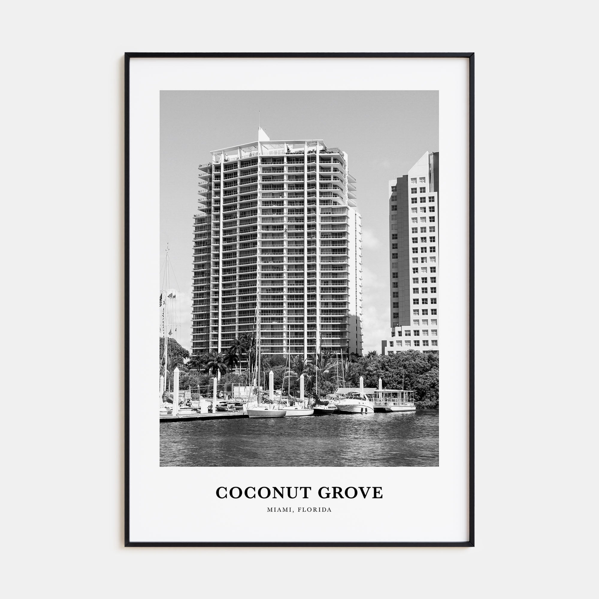 Coconut Grove Portrait B&W Poster