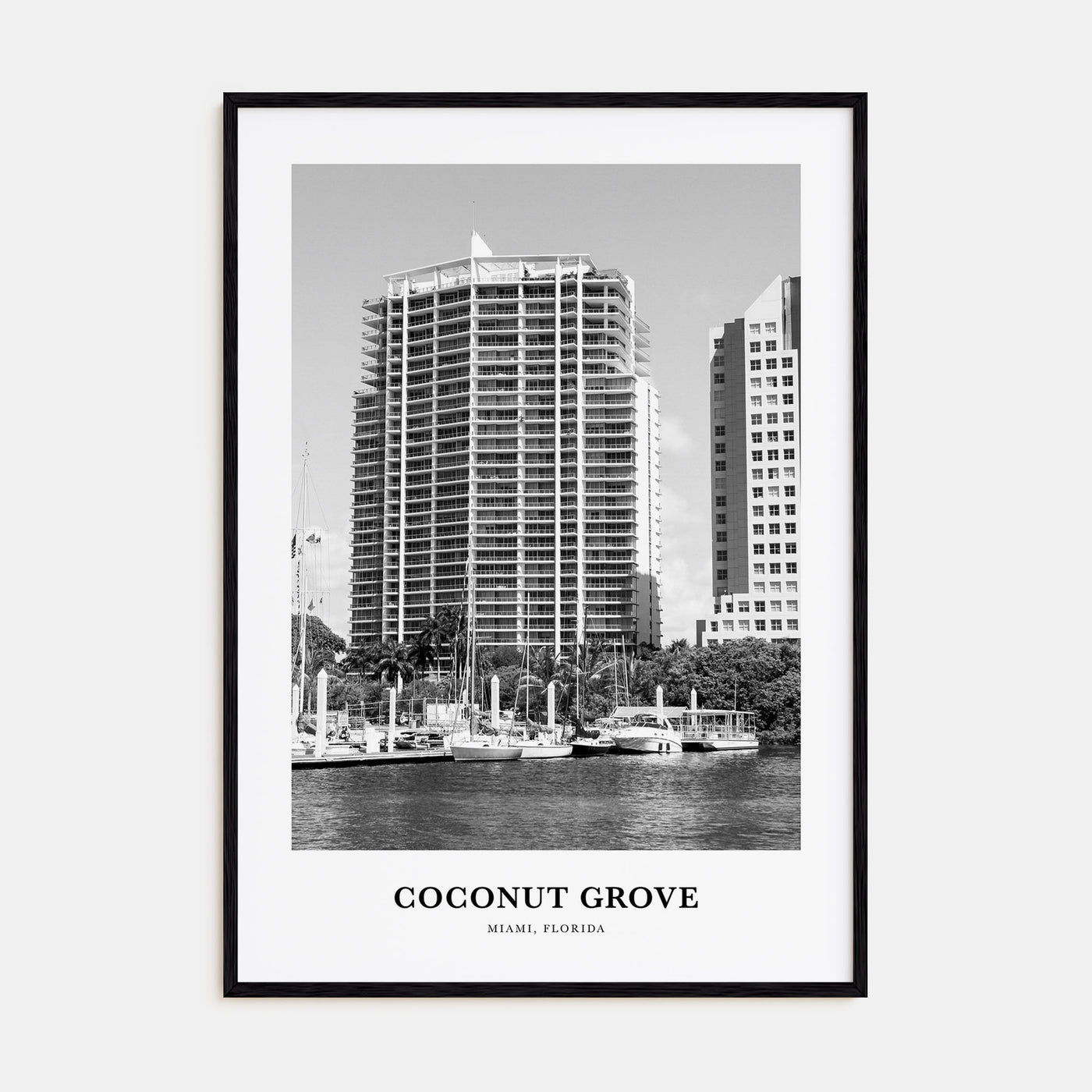 Coconut Grove Portrait B&W Poster