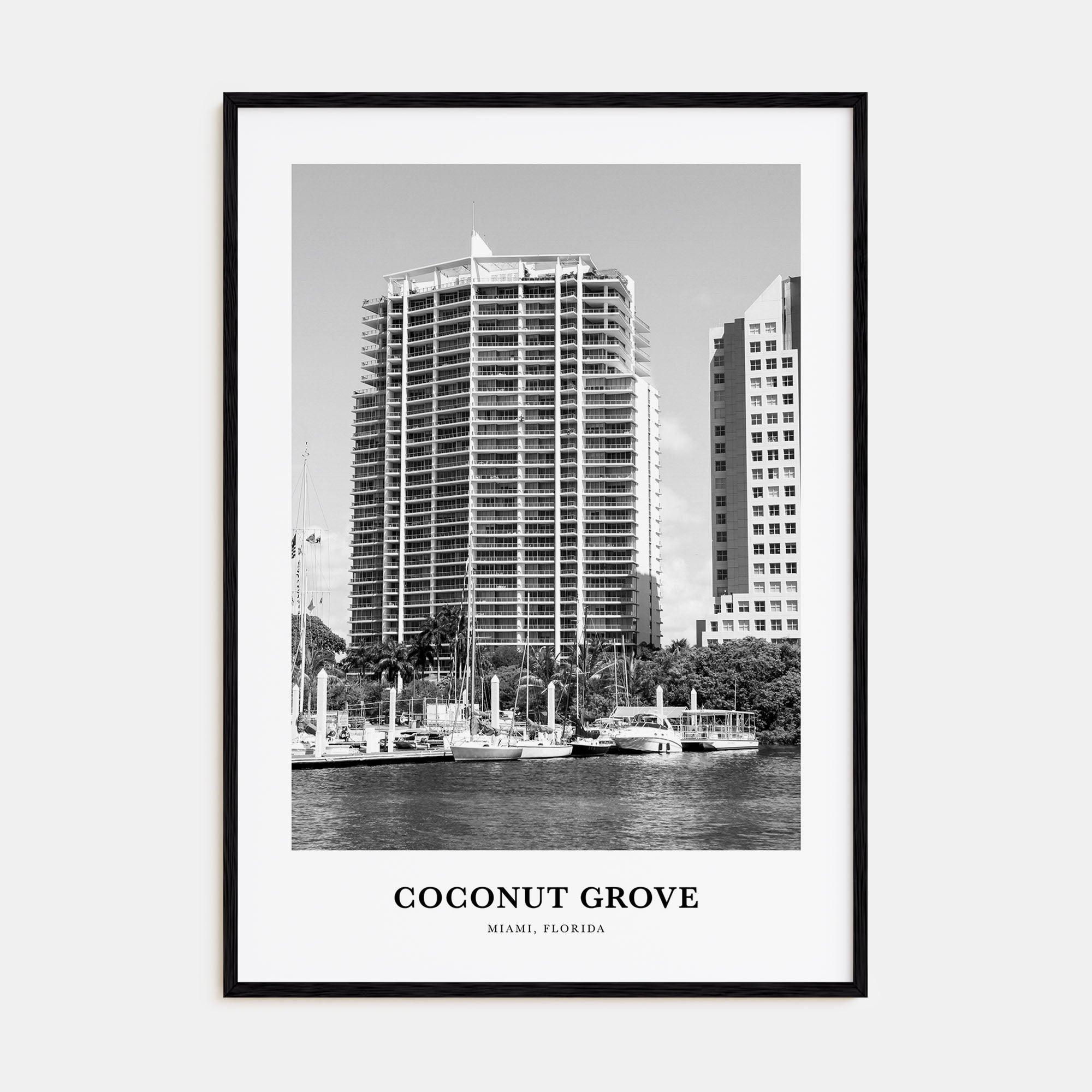 Coconut Grove Portrait B&W Poster