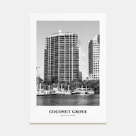 Coconut Grove Portrait B&W Poster