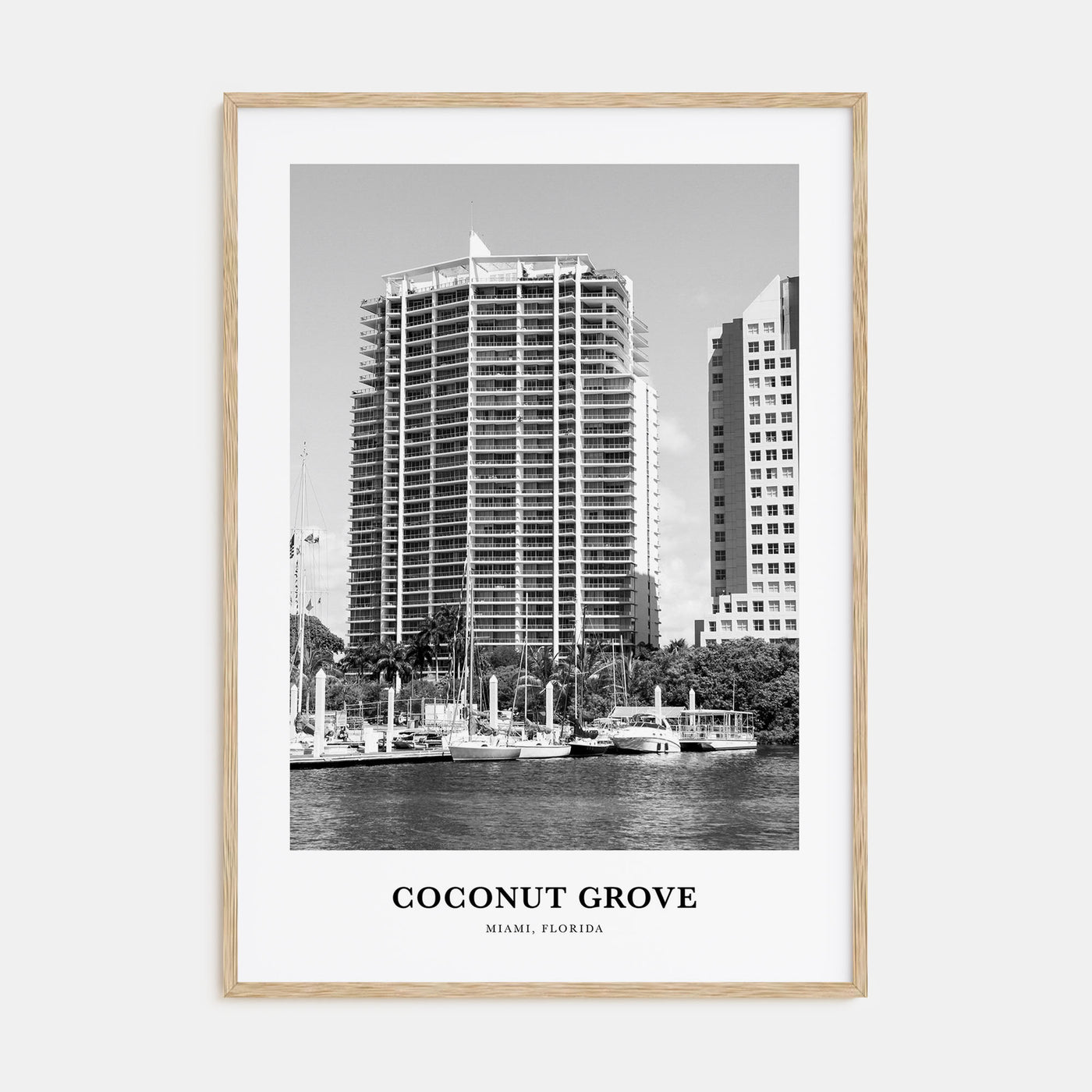 Coconut Grove Portrait B&W Poster