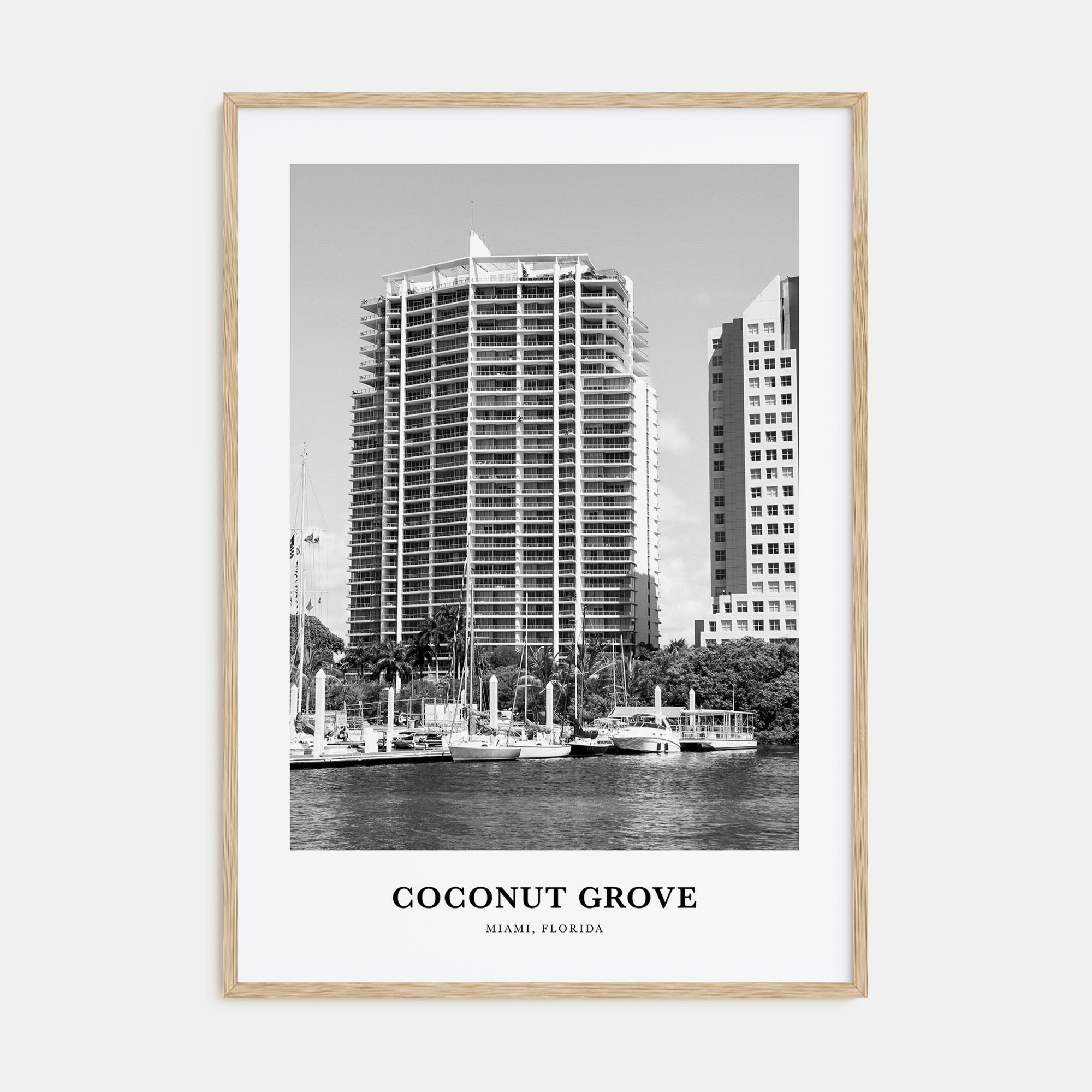 Coconut Grove Portrait B&W Poster