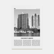 Coconut Grove Travel B&W Poster