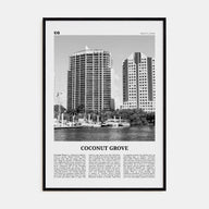 Coconut Grove Travel B&W Poster