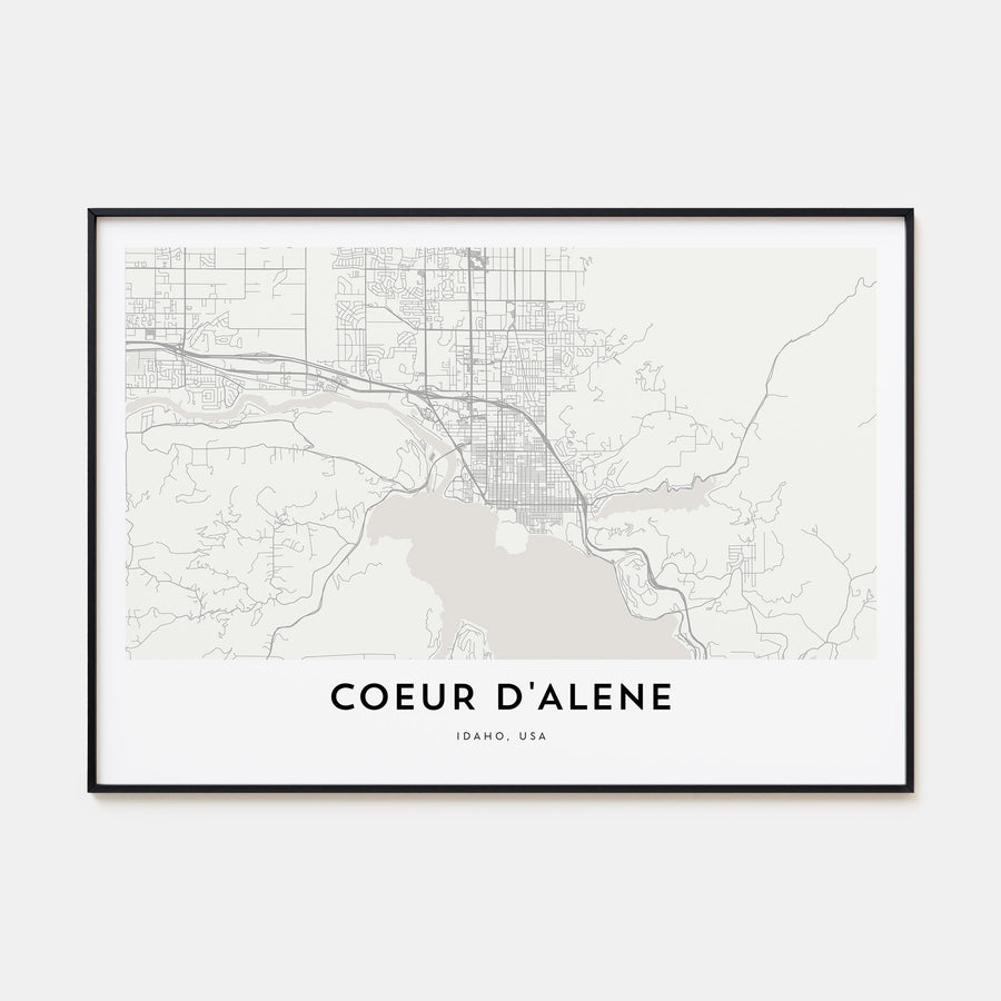 Coeur d'Alene Map Landscape Poster