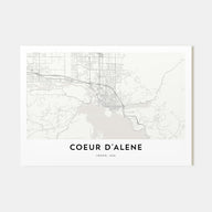 Coeur d'Alene Map Landscape Poster