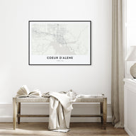 Coeur d'Alene Map Landscape Poster