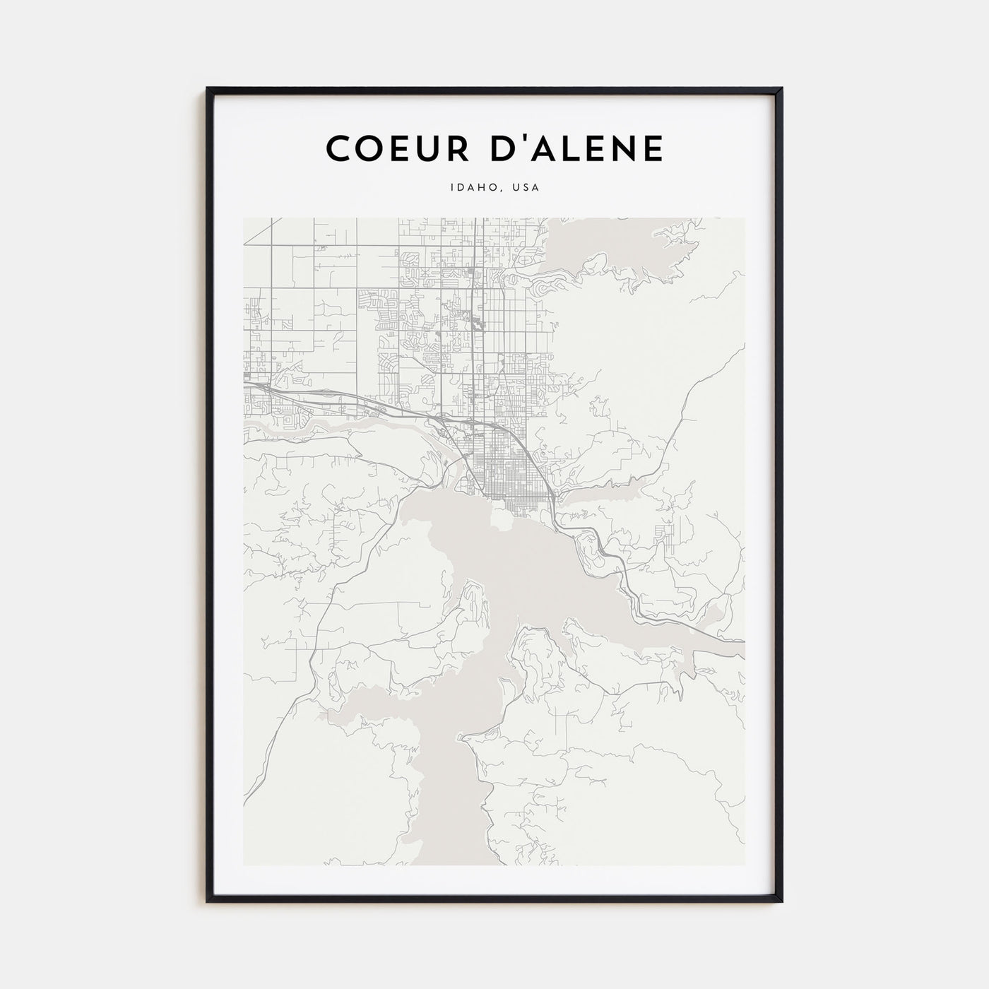 Coeur d'Alene Map Portrait Poster