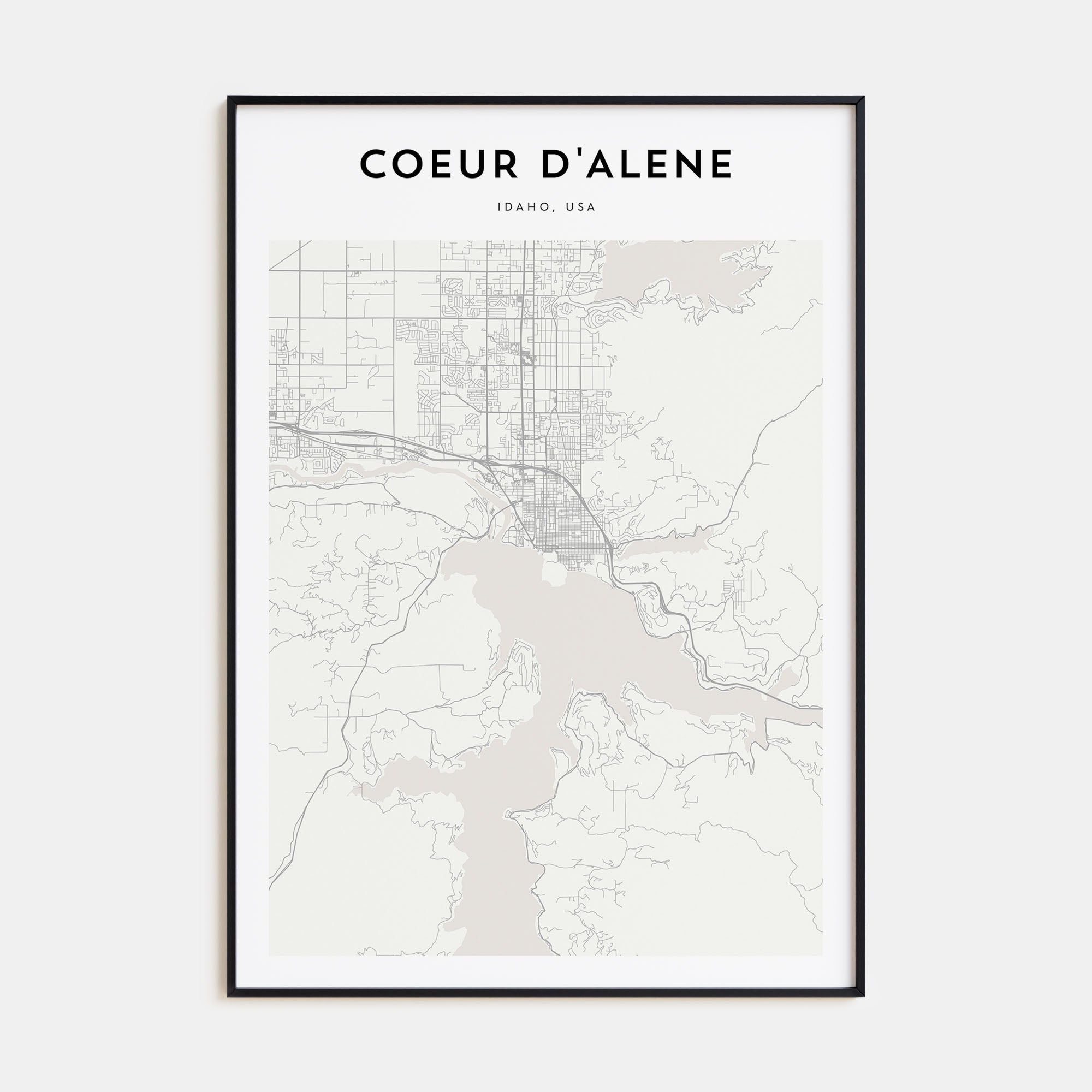 Coeur d'Alene Map Portrait Poster