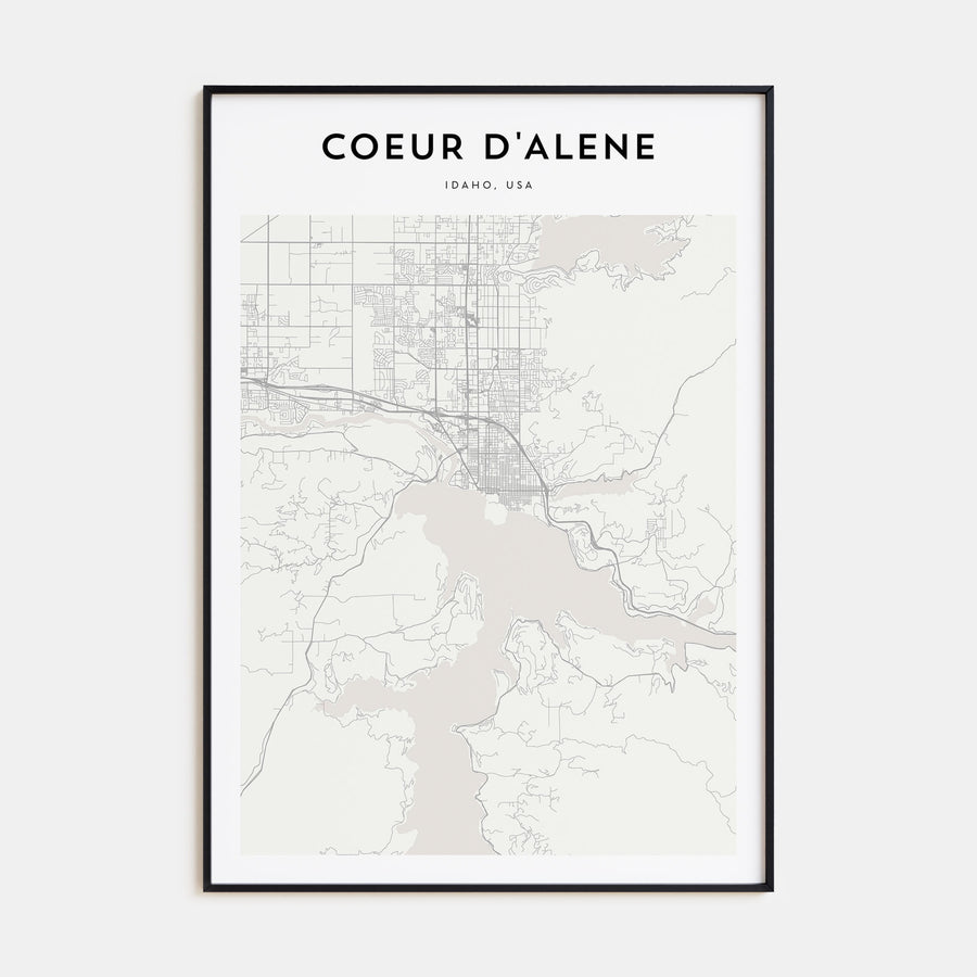 Coeur d'Alene Map Portrait Poster