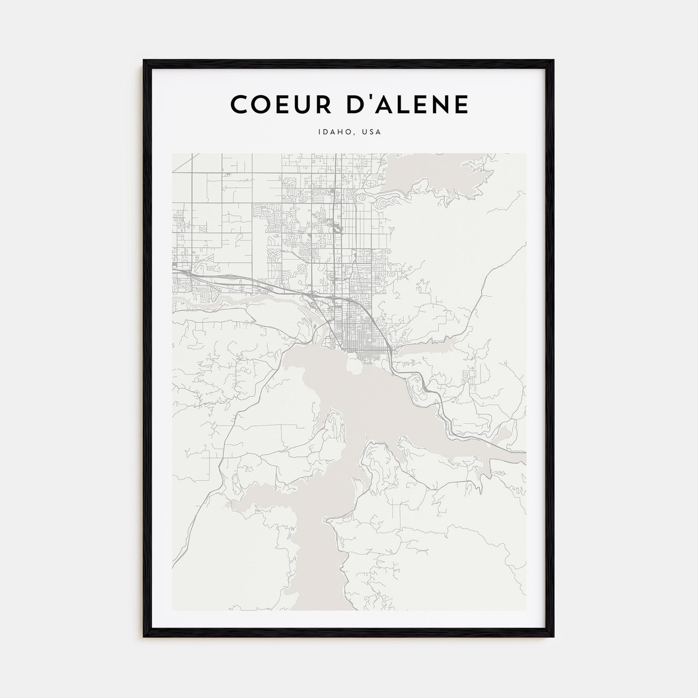 Coeur d'Alene Map Portrait Poster