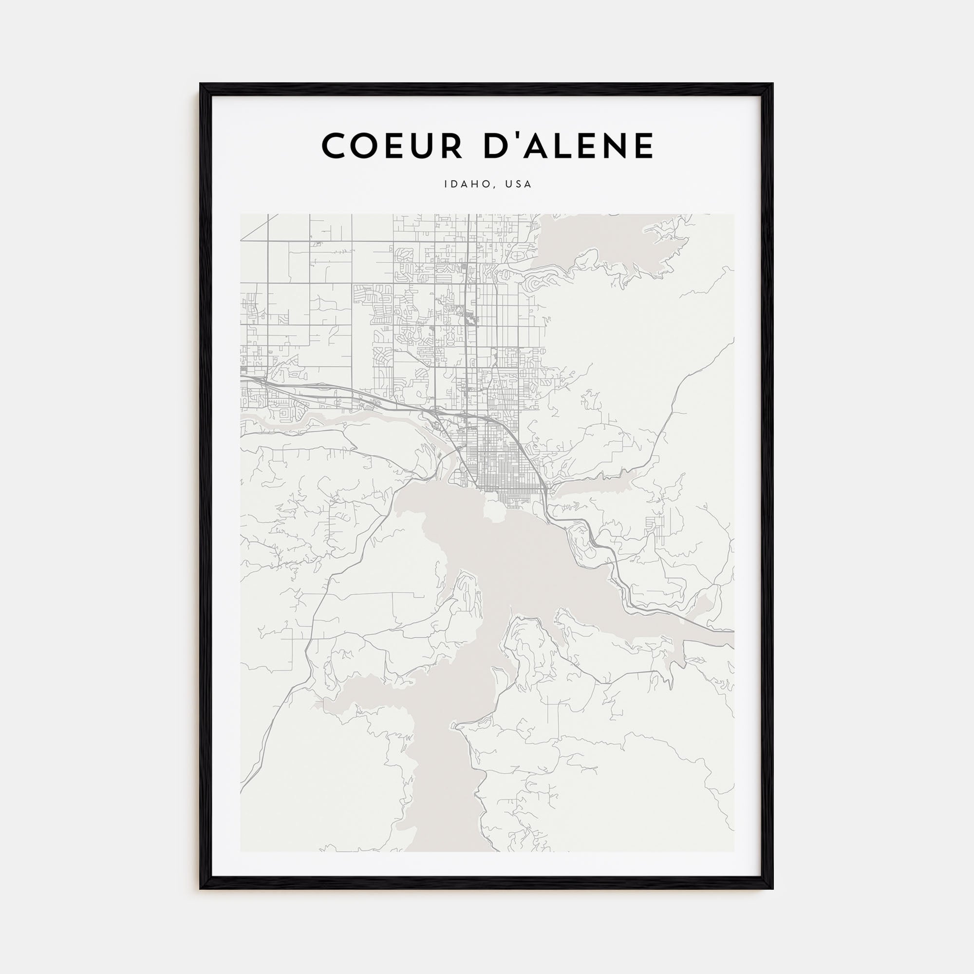 Coeur d'Alene Map Portrait Poster
